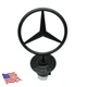 Fit For Mercedes Benz C E S AMG Front Hood Ornament Mounted Star Black Emblem