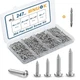 BNUOK 247Pcs Pan Head Wood Screws Assortment Kit, #6#8 #6/#8 Assorted, Silver 