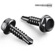 BNUOK #10 x 3/4 Inch Self Drilling Screws, #10x3/4", Black 0.5lb Per Box 