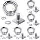 Sadnyy 6 Sets M8 T Slot Bolt Heavy Duty Eye Bolt T Track Mount Tie Down Ancho...