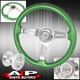 Adapter For 96-00 Civic + Green Wood Silver Center Deep Dish Steering Wheel