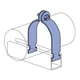 Unistrut P1112-SS, 3/4", 1.05" OD, Stainless Steel, Rigid Conduit Clamp, 1pc