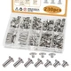 zDwfDc 115Sets Chicago Screws for Leather Rivets Kit M5*4, 5, 6, 8, Silver