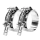 BOTTEN 2 Pack 1.5" T-Bolt Hose Clamp Range 44-50mm (1.73" - 1.96")
