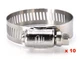 Jolly (10) SAE Size 6 3/8" - 7/8" All 300 SS Steel Worm Drive Hose Clamps JW006S