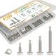 VGBUY 150Pcs Self Drilling Screws Assortment Kit, 410 Stainless Steel Self Tappi