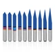 Genmitsu 10 Pcs 1/8" Shank V-Groove CNC Router Bits, 10 /15 /20 /25 /30 /40 /45