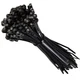 GTSE 100 Pack Of Black Screw Mount Head Zip Ties, 4" x 0.1", (18lb), 