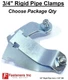 3/4" Rigid Steel Conduit Pipe Clamps for Unistrut Channel P1112 Strut Straps