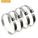 Eesteck Set of 4 Adjustable 3" Stainless Steel Hose Clamps - 1500 lbs Strength