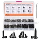 LYJEE Small Screws Assortment Kit, 1000pcs Miniature Phillips Black 