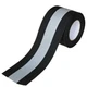 JINBING Sew On Silver Reflective Tape for Clothing 50mm x 5meter, Black 