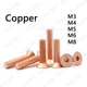 99.9% Pure Copper Hex Socket Bolts Countersunk Flat Head Screw M2/M3/M4/M5/M6/M8