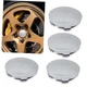 Eratus Car Wheel Center Hub Cover, 2.36" x 0.57" Impact-Resistant 4 PCS Silver