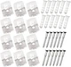 Topzone 1/4" inch Heavy Duty 25 Pound Crystal Clear Plastic Mirror Holder Clips,