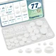 Tugermoola 77PCS 7 Sizes Silicone Plug Rubber Plugs for Holes Assorted White 