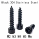 M2 M3 M4 M5 M6 Black SUS304 Allen Screws Cylindrical Head Self-tapping Nail