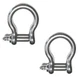 US STAINLESS 2 Pieces 1/2" 12mm Forged Bow Shackles, Stainless Steel