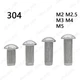 304 Stainless Steel Rivets For Name Plate Round Head Solid Rivets M2 M3 M4 M5