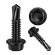 100pcs 410 Stainless Steel #8x3/4 Self Drilling Screws for Metal Plates Black...