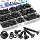 mxuteuk 230PCS #8 Self Tapping Screws,410 BK Kit, Black-Truss Head