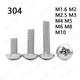 304 Stainless Steel Phillips Cross Pan Head Hollow Screws M2/M3/M4/M5/M6/M8/M10