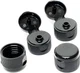 Nicebottles Flip Top Screw Caps, 24/414, Black - Pack of 36 - Compatible with Ni