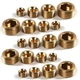 Duofan 20pcs Brass Pipe Plug 1/8" 1/4" 3/8" 1/2" 1/8", 1/4", 3/8", 1/2", Gold 