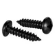 Mellewell #10 x 1-1/4" Pan Head Self Tapping Screw, x 1-1/4", Black 