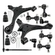 12pcs Front Lower Control Arms Ball Joints Stabilizer Links Tie Rods For Civic