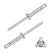 ALLCLEAN 3/16" x 1" Tri-Fold Rivets Assortment - 50Pcs,Tri-fold 3/16"x1" Silver