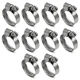 CHUN YUNG DA Embossed Worm Gear Hose 5/8 to 1 inch (10 Pack), Stainless Steel