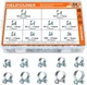 Mini Fuel Injection Style Hose Clamps, 84 Pieces 10 Sizes