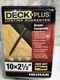 Hillman Deck Plus Brown Composite Free Bit 1lb/75pc/T20 Star/ 10x21/2&rdquo;