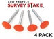 Low Profile Survey Marker - 4 pack - ORANGE COLOR NEW