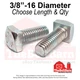 3/8" Square Head Bolts Grade A307 Zinc Clear (Choose Length & Qty)