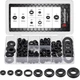 InstallGear 180pc Assorted Rubber Grommet Kit - 8 Sizes 180 Pieces, Black