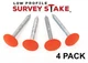 Low Profile Survey Marker - 4 pack - ORANGE COLOR 