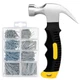 KURUI 700PCs Nails Assortment Kit & 8oz Hammer, Small Hammer Small, Yellow