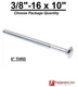 3/8-16 x 10" Carriage Bolts A307 Grade 2 Zinc Plated "Coach Screws" 3/8"-16