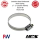 HPS Stainless Steel Embossed Hose Clamp, 2" - 3" Range, Size #40, Set of 20