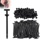 LZECJ 100Pcs Universal Automotive Zip Tie Retainer Clips, Nylon 6mm, Black 