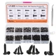 LYJEE Small Screws Assortment Kit, 1000pcs Miniature Phillips Black 