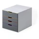 VARICOLOR Grey Drawer Box A4 C4 Folio Letter With 4 Drawers