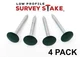 Low Profile Survey Marker & Stake - Green Color -  4-Pack
