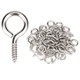 Aovchei Eye Screws, 50Pcs 1 inches 304 Heavy Duty Stainless Steel Screw Hooks...