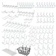 HILTEX 53108 100 Piece Metal Peg board Hooks and Accessories Set, Pegboard Ho...