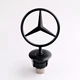 Star Hood Logo Emblem For Mercedes-Benz C-Class E-Class S-Class in Matte Black