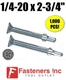 INTERCORP R234 1/4-20 x 2-3/4" Self Drilling Screw Flat Head w/ Wings - 1,000