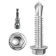 Wensilon (250Pcs) #8&times;1" Hex Washer Head Self Drilling Screws, 410 Stainless